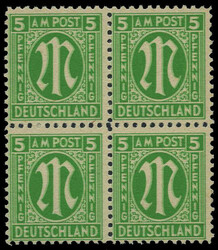 5 Pf. AM-Post 1945, amerikanischer Druck, Papier "z", postfrischer ...